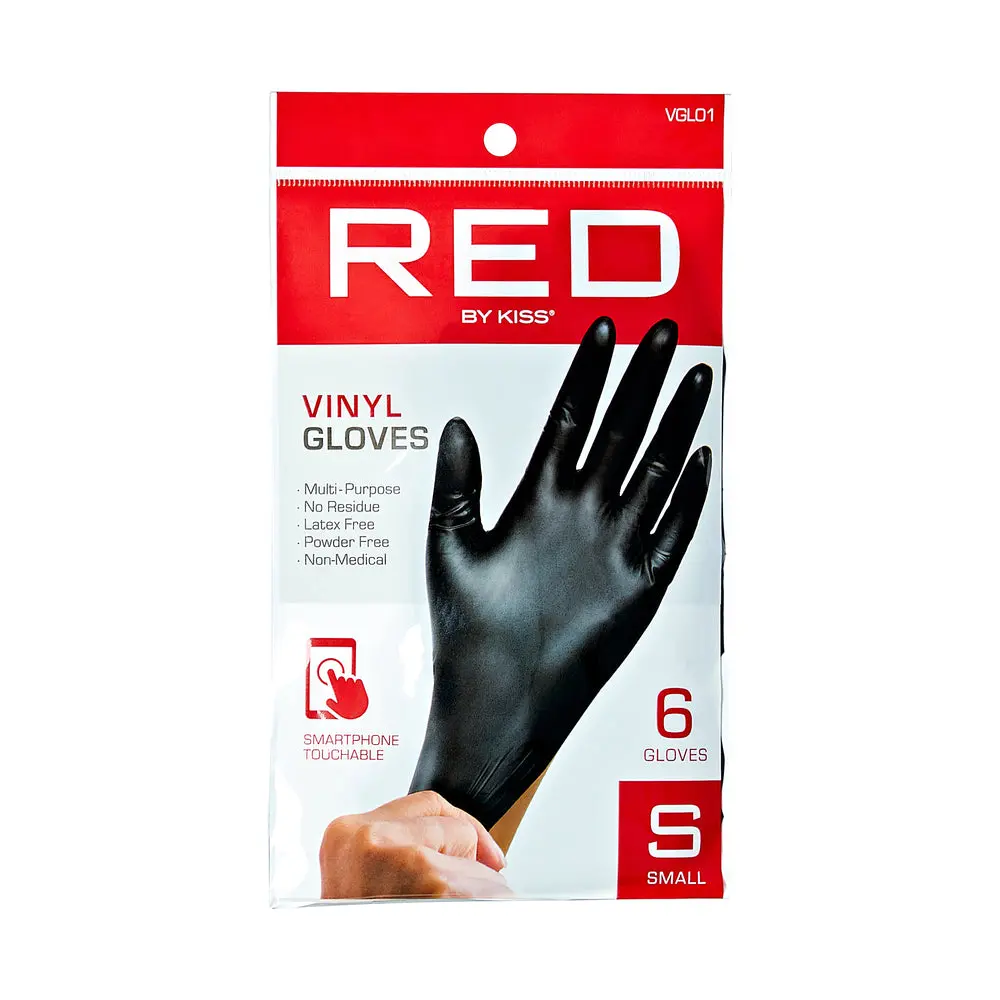 RED by KISS Black Vinyl Gloves (6pcs)
