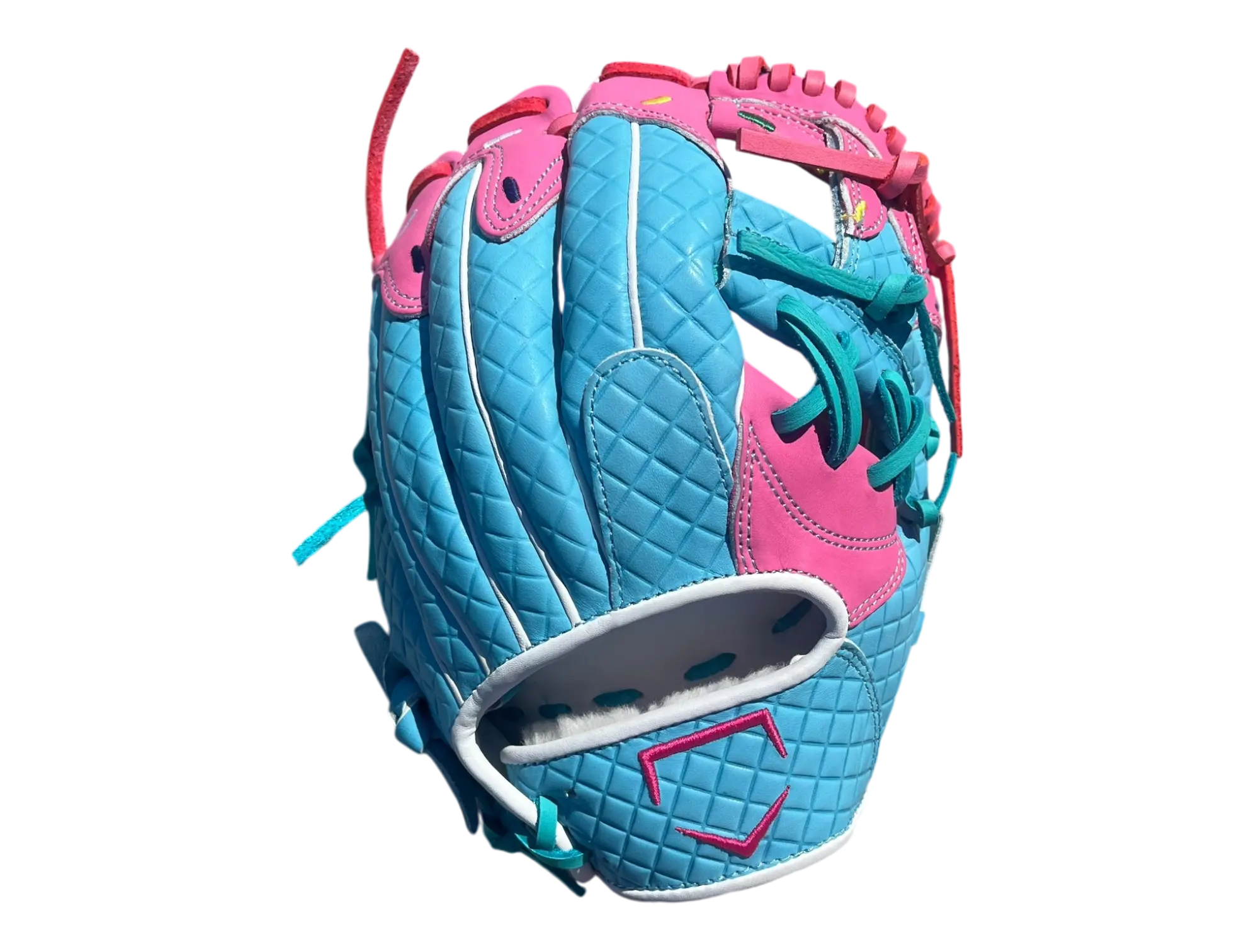Custom Ballgloves Baby Blue Pink Ice Cream Glove 11.5” I-Web
