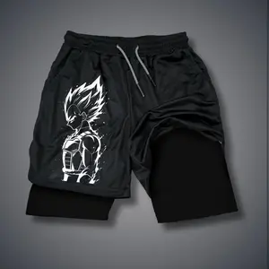 Dragon Ball DBZ Vegeta 80s 90s summer men shorts for men jorts outfit men graphic shorts Double-layer sports shorts Comfortable short shorts summer