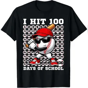 100 Days Of School Retro Baseball Sport For Teachers T-Shirt Comfy Everyday T-Shirt