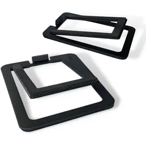DS1M Small Metal Speaker Stands Pair - Tilted for Desktop PC Speakers, Studio and Bookshelf Speakers