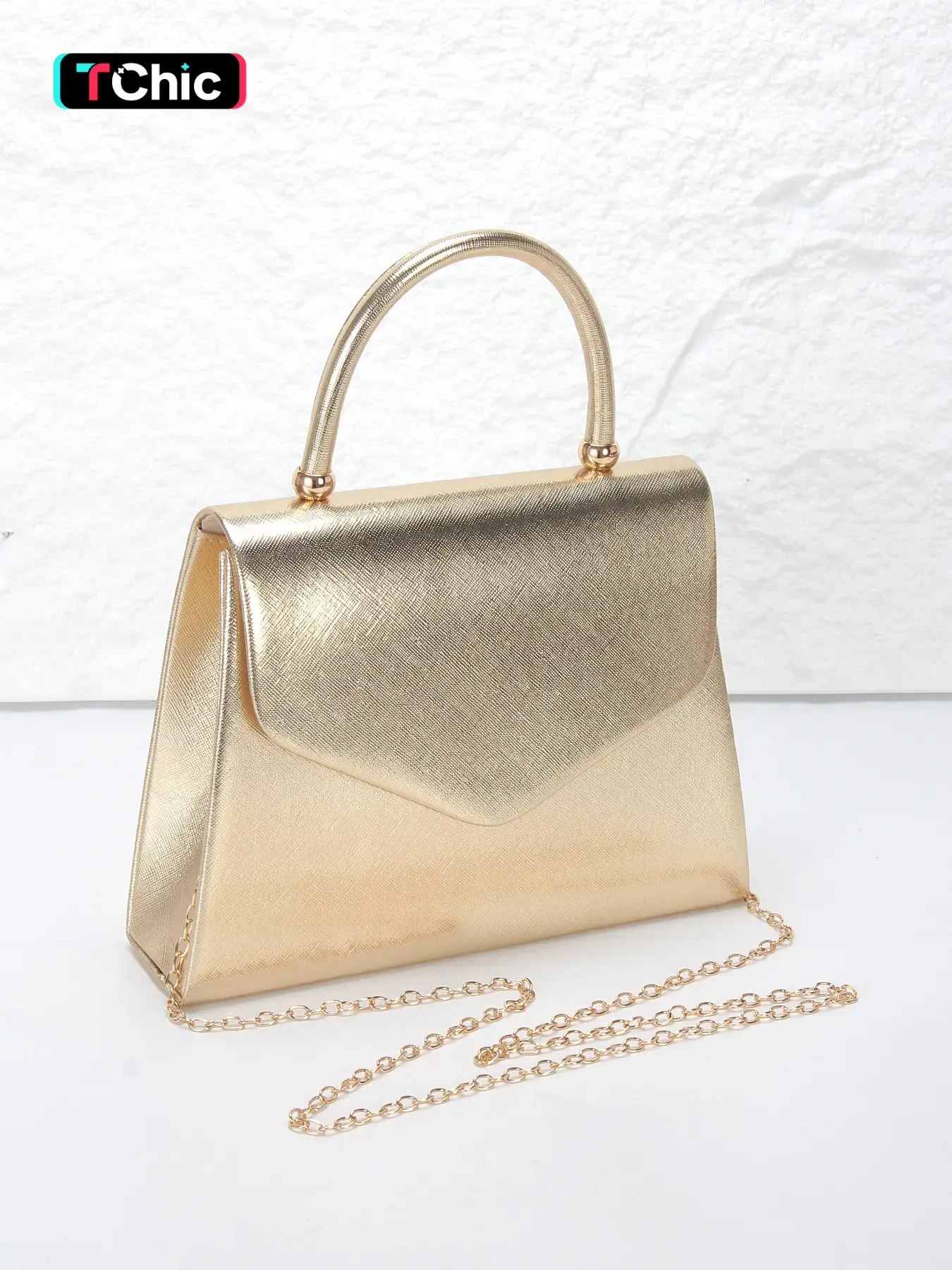 Elegant ladies evening bag, handbag, crossbody bag, glossy texture texture, suitable for wedding party banquet, etc., Crossbody Chain Bag, Fashionable Evening Bag