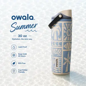 Owala FreeSip 30oz “Summer” Limited Edition Leak-Proof Stainless Steel Water Bottle Gift for Girls, Boy Aesthetic Cup
