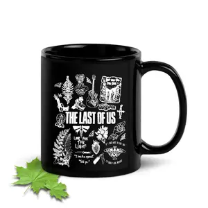 TLOU Doodle Mug - Black and White 11oz and 15oz Drinkware Ceramic Washable Reusable Beverage