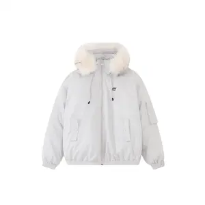 F426 Official Store Winter Warm Large Fur-Collar Utility Parka Down Jacket