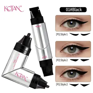 KCTAN 3-Pack Double-Ended Cat-Eye Eyeliner Stamps Waterproof Smudge-Proof Long-Lasting Three Shapes for Versatile Cat-Eye Looks Perfect for Everyday Makeup and Travel