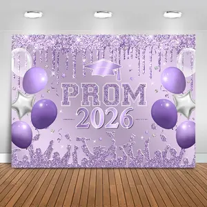 Prom 2026 Graduations Backdrop Class of 2026 Congratulate Graduation Background Party Decorations 2026 Congrats Grad Banner Photo Booth Props (, 8x6ft)