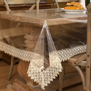 Clear Vinyl Tablecloth Protector Waterproof/Oil-Proof Plastic Square Transparent Sheet Table Cover (54X84 Inch)