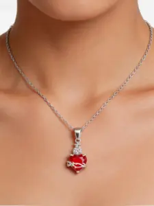 New Stone Cupid Eros Arrow Heart Flower Pendant, Fashion Crystal Necklace for Women, Elegant Jewelry Gift Idea