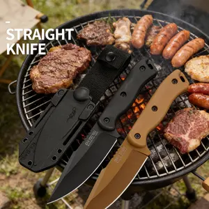 BK18 High Hardness Fixed Blade Knife with Sheath - Ultimate Portable EDC Tool for Outdoor Adventures Wood Steel Wooden