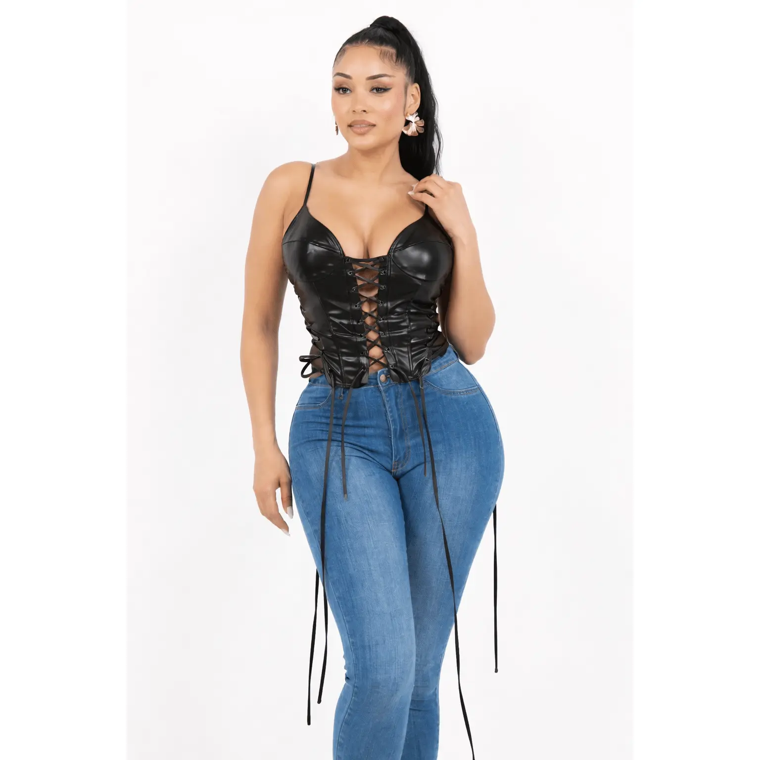 Faux Leather Corset Top – Night Out Top