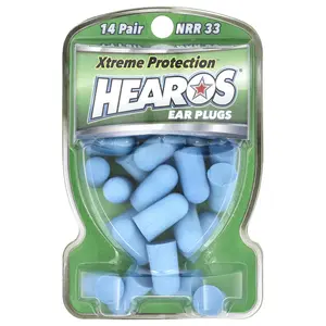 Hearos Xtreme Protection™ Ear Plugs, Blue, NRR 33, 14 Pairs