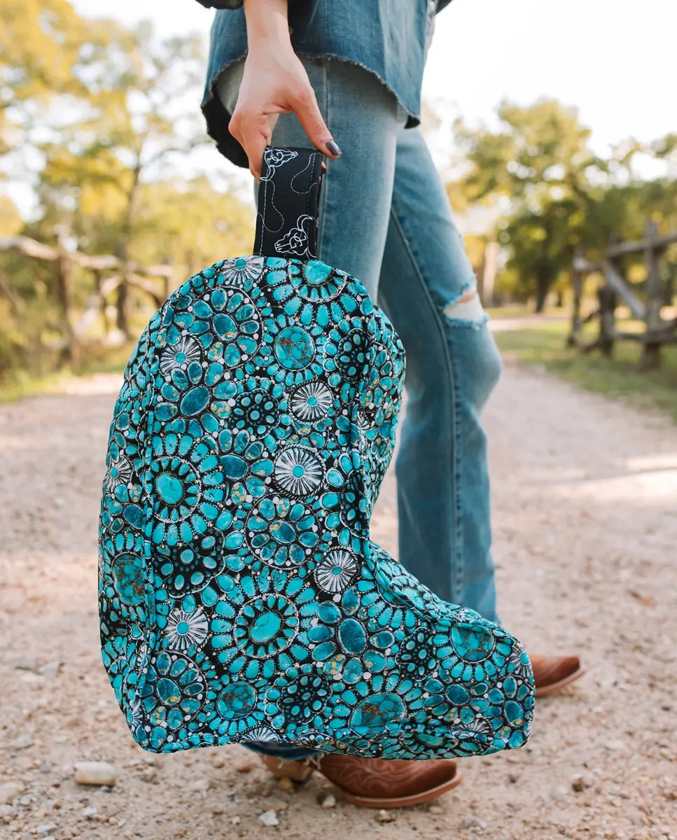 Turquoise Gem Medallion Boot Bag Turquoise Gem Medallion Boot Bag