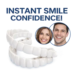 [3 Pairs ]Snap On Veneers Teeth Comfort Fit Whitening Veneer Snap on Dentures with Woman & Man Party in Smile Beautiful Snapping instants