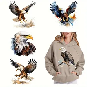 Eagle Pattern Heat Transfer Sticker, 6 Counts/set Washable Plastisol Patches for T-shirts, Jeans & Backpacks, DIY Craft Decoration Supplies Art, Diy Material