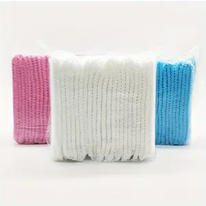 100pcs Disposable Sterile Hair Net Caps for Art Makeup, Eyebrow Shaping & Sewing Accessories - Elastic High Quality Shower Caps for Salon & Home Use (Pink, White, Blue)