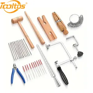 11-Piece Jewelry Making Tool Set, Side Cutting Pliers with Ring Sizer and Saw Frame, Wooden Parts tiktokshopspringglowup