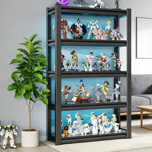 5-Tier Metal Display Rack, Adjustable Bookshelf, Multifunctional Freestanding Storage Unit for Garage, Home, Office, Bedroom, Kitchen - Black