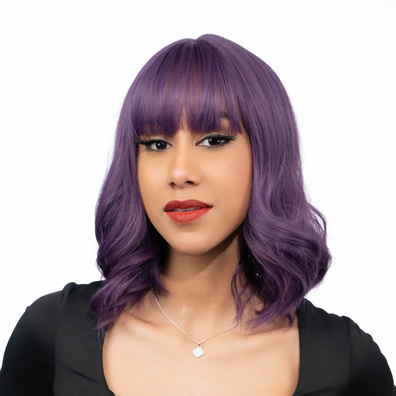 13-Inch Royal Purple Light Wave Synthetic Wig | 【Heat Resistant】【Cap Included】 | #47 @25 41FSGB