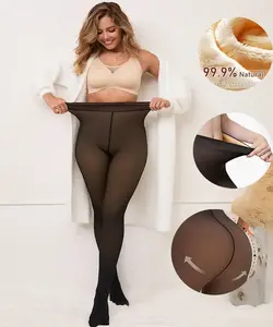 Thermal Fleece Lined Leggings & Tights · 5 Skin Tone Shades · One-Lined Seam Design Front & Back · Size XS-4XL · Closed Foot Pantyhose Style · Thick, Semi-Transparent & Cozy for Winter High Waist Stretchy Workout Leggings Fleece Thermal Leggings