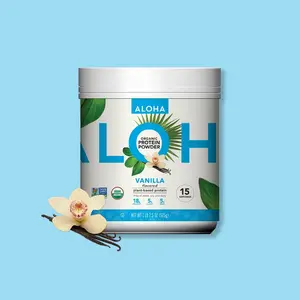 ALOHA Vanilla Protein Powder - 15 Servings - Certified USDA Organic - 100% Plant-Based - 18g Of Protein