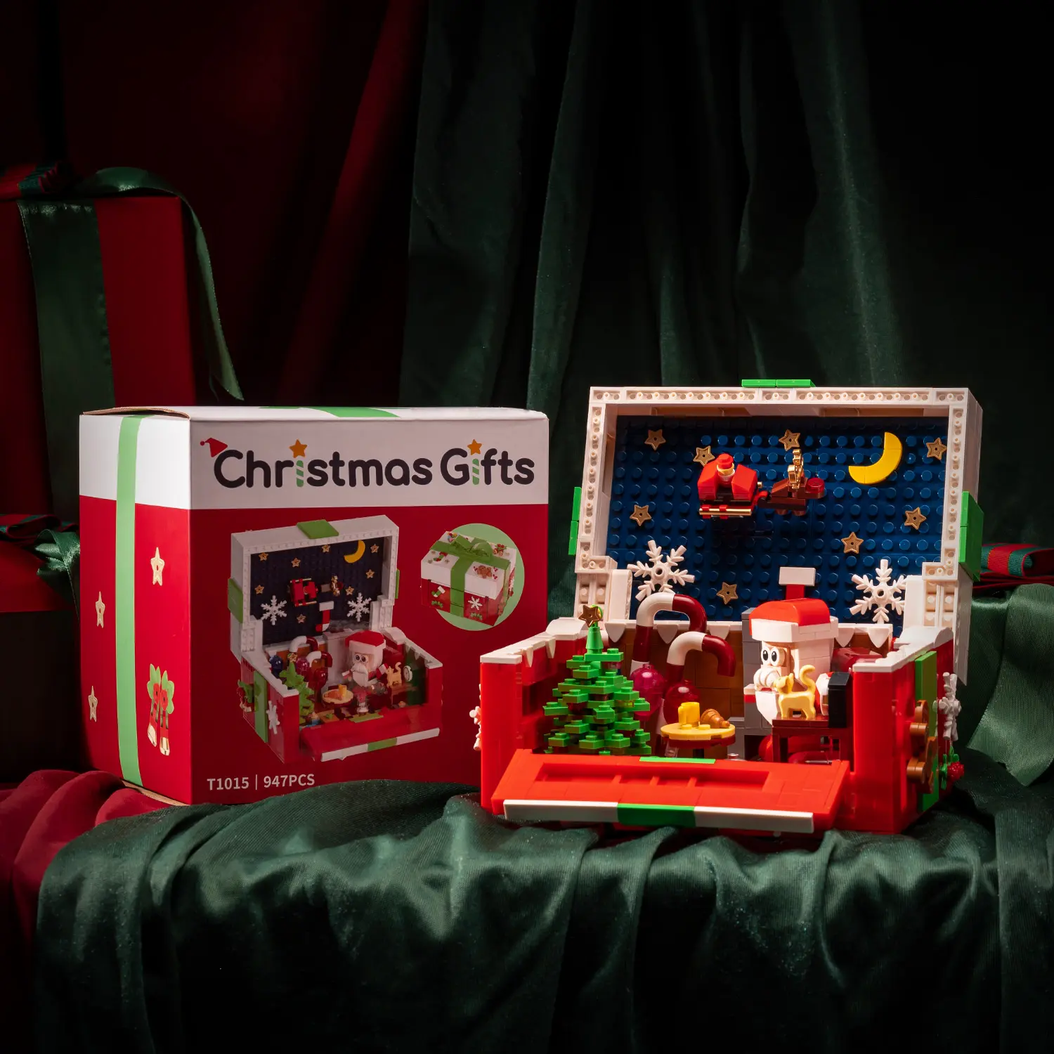 Christmas Countdown Calendar Building Toy Set - Santa, Nutcracker, Christmas Tree Decor Collectibles, Fantasy & Sci-Fi Construction Bricks, Indoor House Decoration Parts, Learning Holiday Gift for Adults