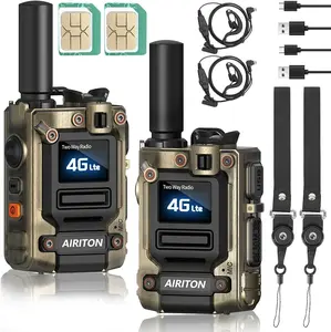 Walkie Talkies Fast Radios Unlimited Range Nationwide 4G Long Distance 5000 Miles Handheld POC Two Way Radio Push to Talk Over Cellular Radio Long Range Walkie Talkie for Group(2 Units with SIM Card)
