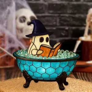 👻 Spooky Ghost Bubble Bath Lamp – Halloween Glow Décor