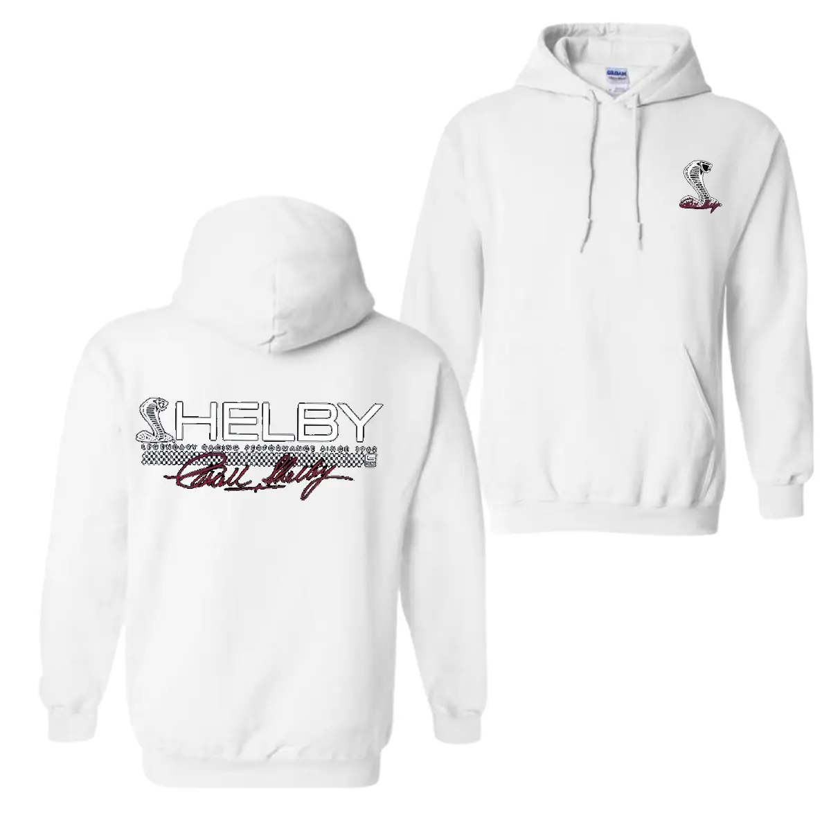 Cobra Strip With Crest Hoodie, Carroll Shelby Sweatshirt, Muscle Car, Cobra Logo, Sports Car, Performance Car, Officially Licensed Shelby