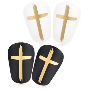 2 Pairs Mini Football Shin Guards, Premium 10x6cm/3.94x2.36in Cross Soccer Protective Shin Guards Sport Leg Protector for Teenagers & Adults