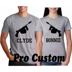 Bonnie & Clyde Guns VALENTINES  LOVE Couple matching funny cute T-Shirts A171221