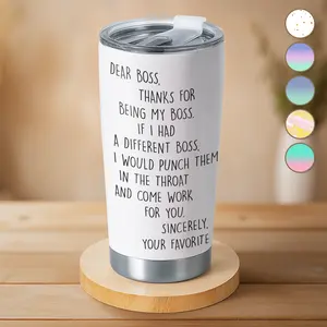 [ HOT DEALS ] - Dear Boss Funny 20 Oz Stainless Steel Tumbler - Sarcastic Appreciation Gift From Favorite Employee, Hilarious Office Drinkware For Bosses, Boss’s Day Cup Flasks Bottles,  America 250th Anniversary gift