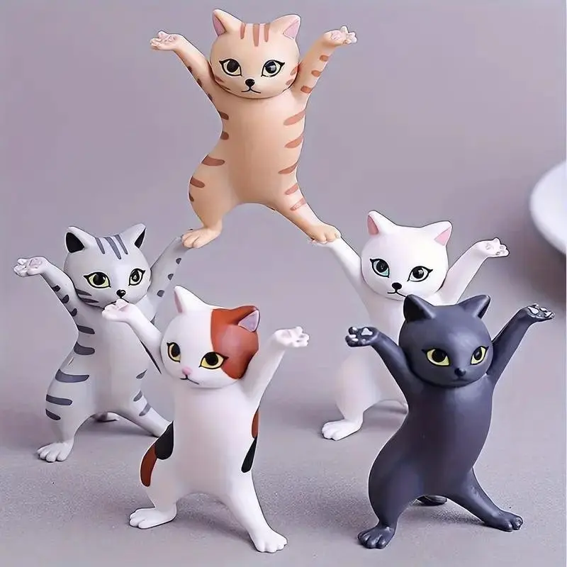 Cute Cat Pen Holder Set, 5 Pieces, Stationery Organizer, Office School Desk Organizer, Storage Space, Table Accessory Decor, Room Decoration Gift, Desk Accessories