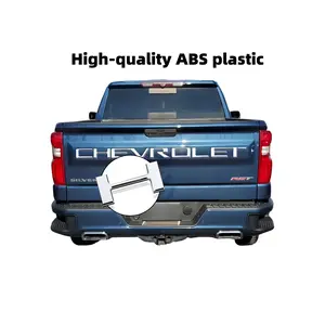 3D Raised tailgate inserts letters decal exterior  accessories Compatible with Chevrolet Silverado 1500 2500 2019 2020 2021 2022 2023 2024 2025 Models Accessories ABS Plastic AntiFade Coating Chrome Silver
