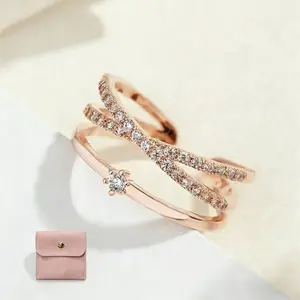 Women's Adjustable Open Cross Dainty Ring - Elegant Fashion Accessory, Wedding Promise Ring for Dates, BFF Gifts, Elegant Fashion Rings