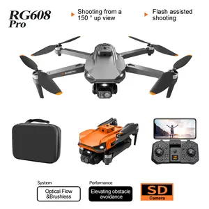 RG608 Pro Professional Aerial Drone 150 ° Electric Adjustable Lens Lift Four way Intelligent Obstacle Avoidance Brushless Motor Night Vision Shooting HD Real time Image Transmission Folding Portable Adult Remote Control Aircraft Aerial Camera