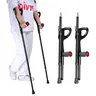 Adult Forearm Crutches - Lightweight Medical Aid Healthcare Equipment, 10-Height Adjustable Elbow Sticks, Non-Slip Foot Pads, Safety LED Light Alerts, for Injury Recovery Post Surgery Use