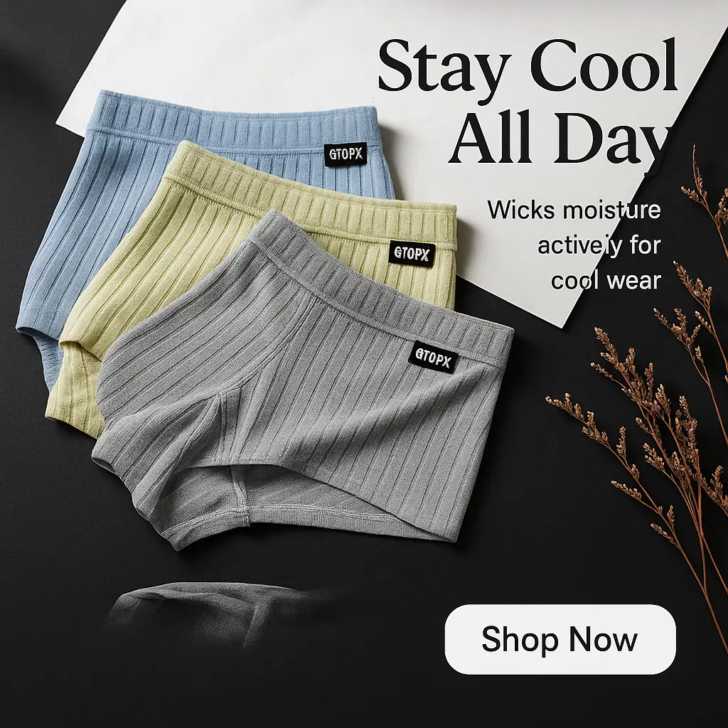 Men's Sexy Underwear Low Waist Briefs U Pouch Boxers Striped Shorts Underpants