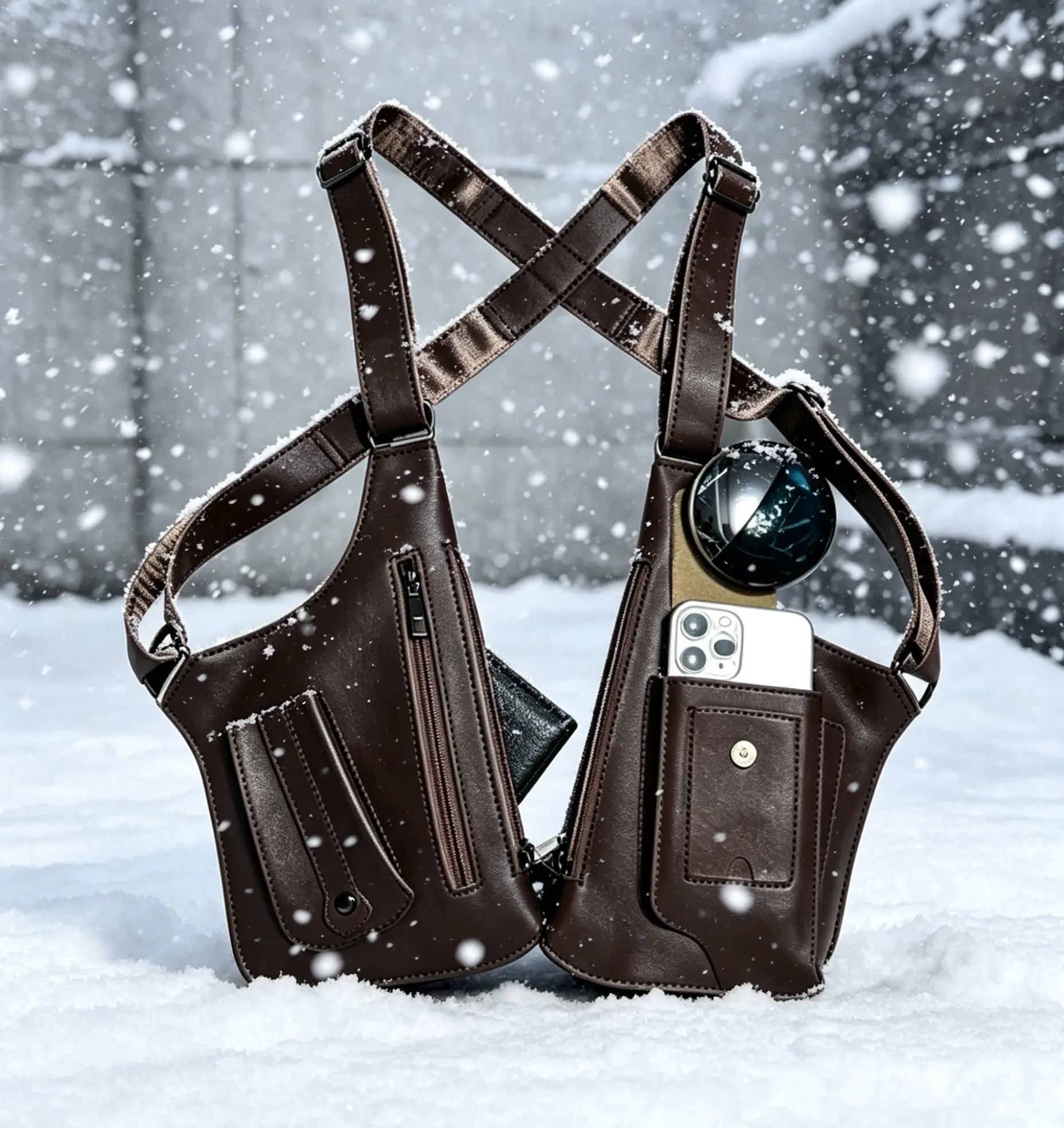 2026 New Soft Lightweight Faux Leather Underarm Chest Bag, Wear-Resistant Versatile EDC Holder Bag, Hidden Anti-Theft Pocket, Adjustable Straps, for Daily Commute Sports, Festive Party Gift for Boyfriend