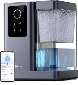 Silonn Nugget Ice Maker Countertop, Ice Machine with App & Voice Control, Self-Cleaning, 3L Water Tank, Makes 40 lbs of Soft Chewable Pebble Ice in 24 Hours, Portable for Home, Kitchen, Party