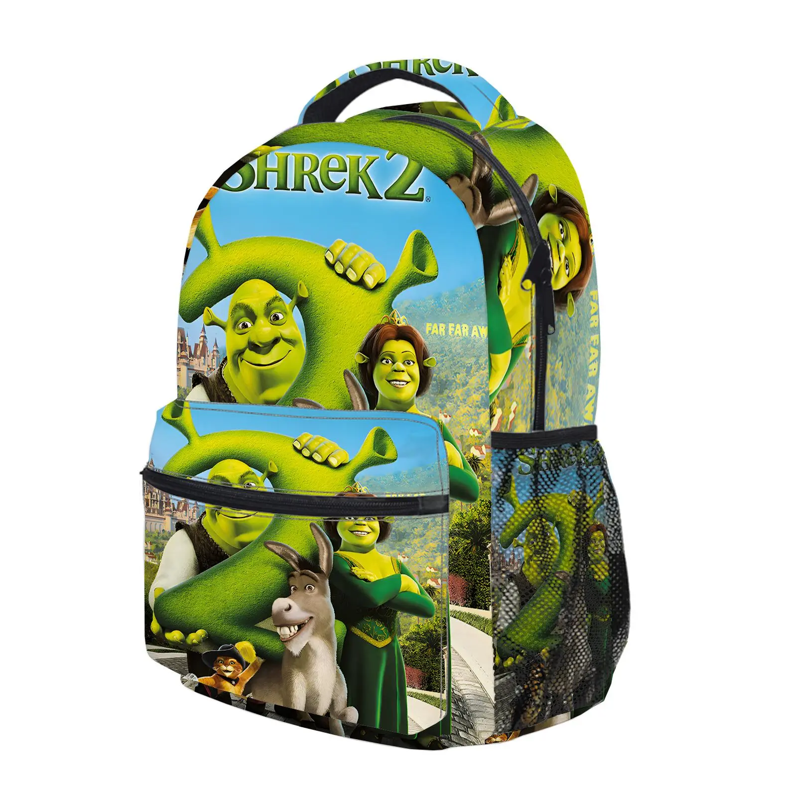 Shrek Y2K Fashion School Backpack for Teen Girls, Cute Cartoon Aesthetic Student Bookbag with Padded Shoulder Straps, Large Capacity Casual Daypack and Travel Bag for Kids L-151