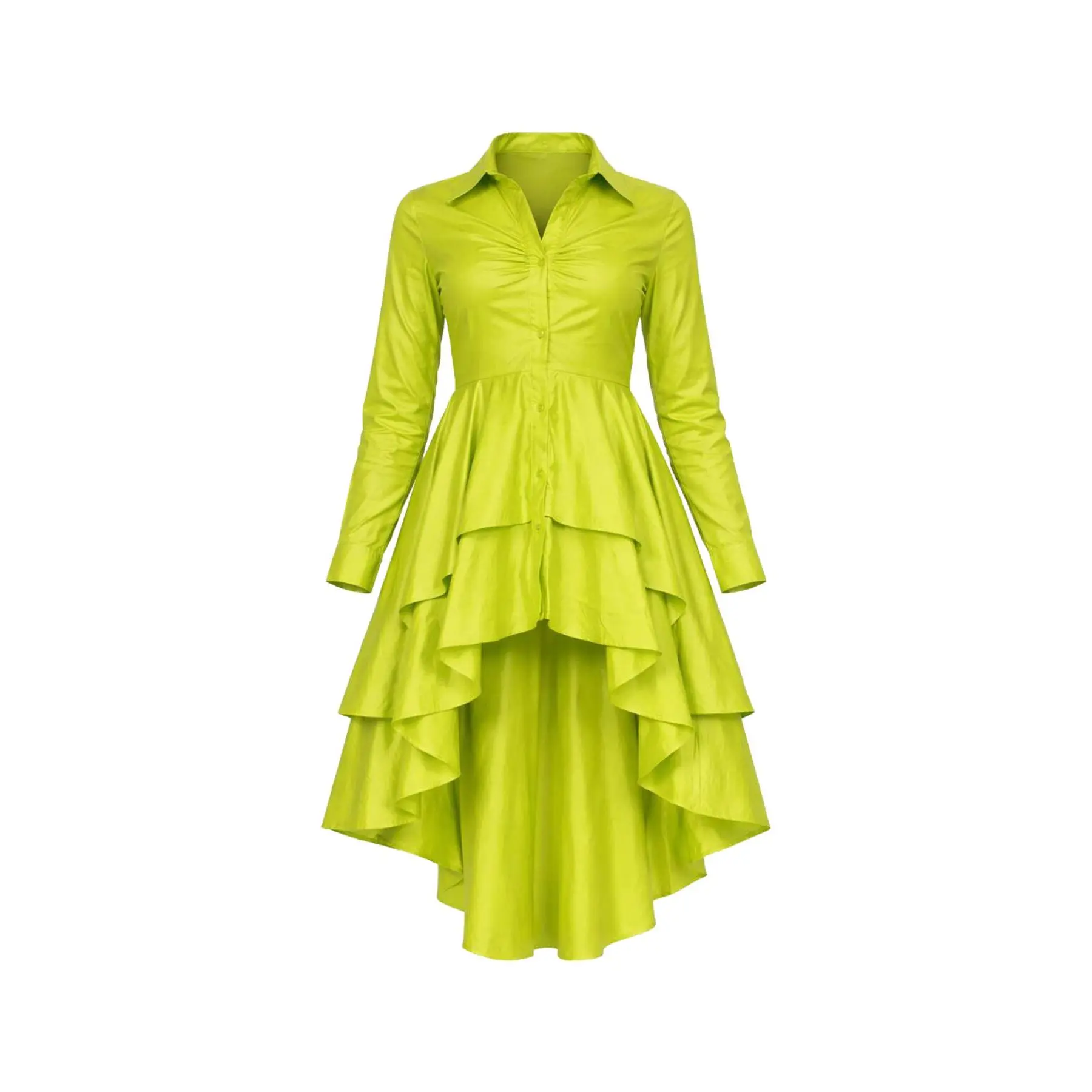 High Low Peplum Button Down dress