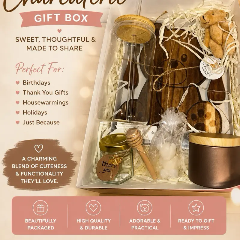 Bear Charcuterie Board Gift Set