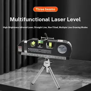 Professional Laser Level Tool 4 in 1 Laser Leveler Tool High Precision Infrared Cross Line Auto Leveling Tape Measure for Indoor Construction and Home Renovation
