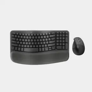 Logitech Ergonomic Workspace Bundle – Lift Vertical Mouse + Wave Keys Keyboard + Large Desk Mat | Bluetooth, Quiet Clicks, Multi-Device, Windows & Mac