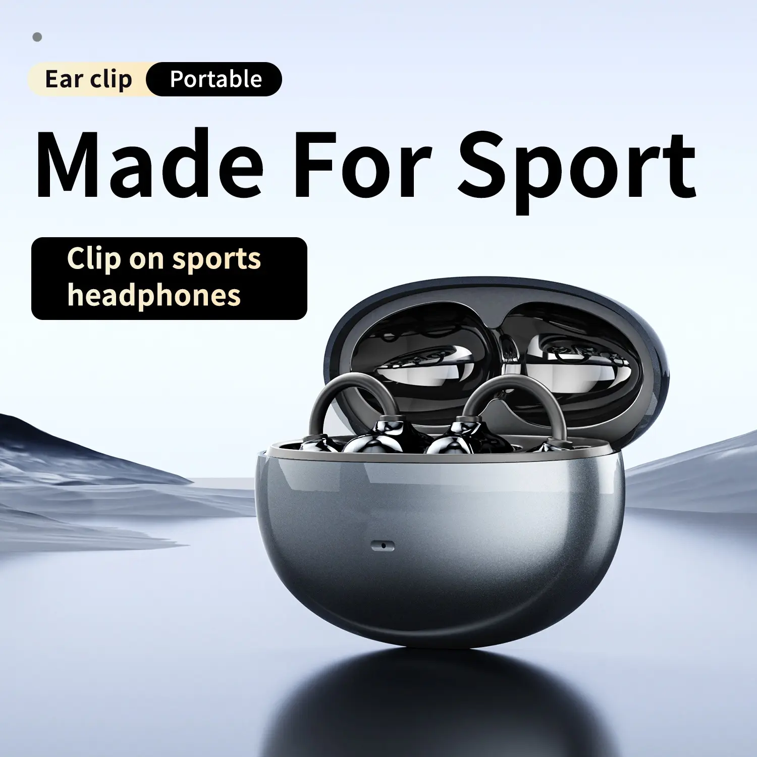 MSHUKCOE Clip-On Bluetooth 6.0 Earbuds for Gym & Running Open-Ear Comfort 10H Battery Touch Control HD Calls WirelessEarbuds OpenEar GymEssentials Bluetooth60 ComfortFit summerwins