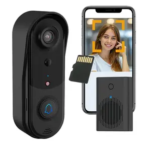 2.4G Hz WiFi 1080P Doorbell Camera, Smart Doorbell Camera with 32GB Micro SD Card, Doorbell Camera with Night Vision Function for Home Security, Wireless Video Doorbell