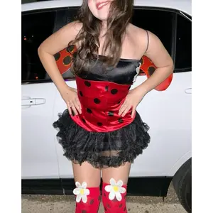 Women Halloween Insect Costumes Cute Bee Ladybug Dress and Wings Headband Set for Christmas Cosplay Party Outfits