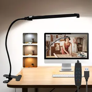 Portable LED Desk Lamp, Clamp Design, Adjustable Leds, Adjustable Lighting, Adjustable Brightness and Color Temperature, Home and Office Use, Abs Material, Energy Efficiency F