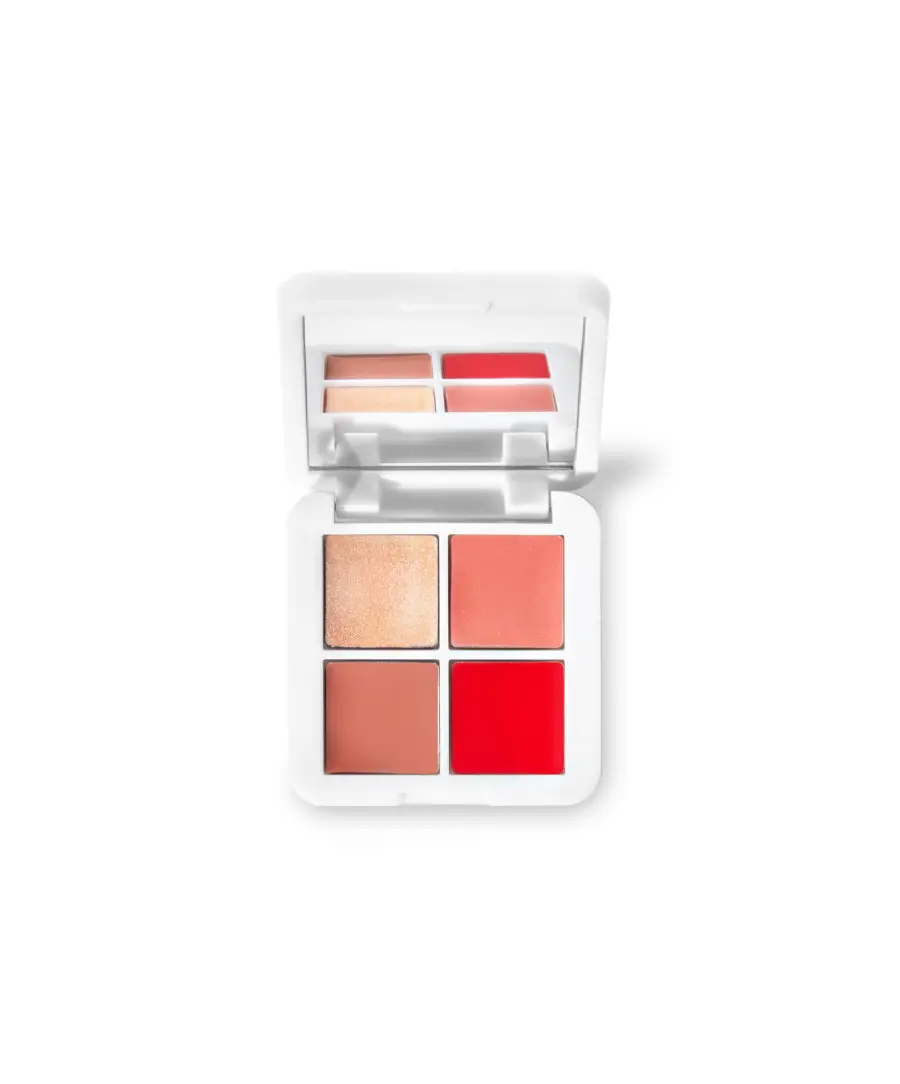 RMS Beauty Lip2Cheek Glow Quad Mini | Lip & Cheek Palette with Cream Blush + Luminizer